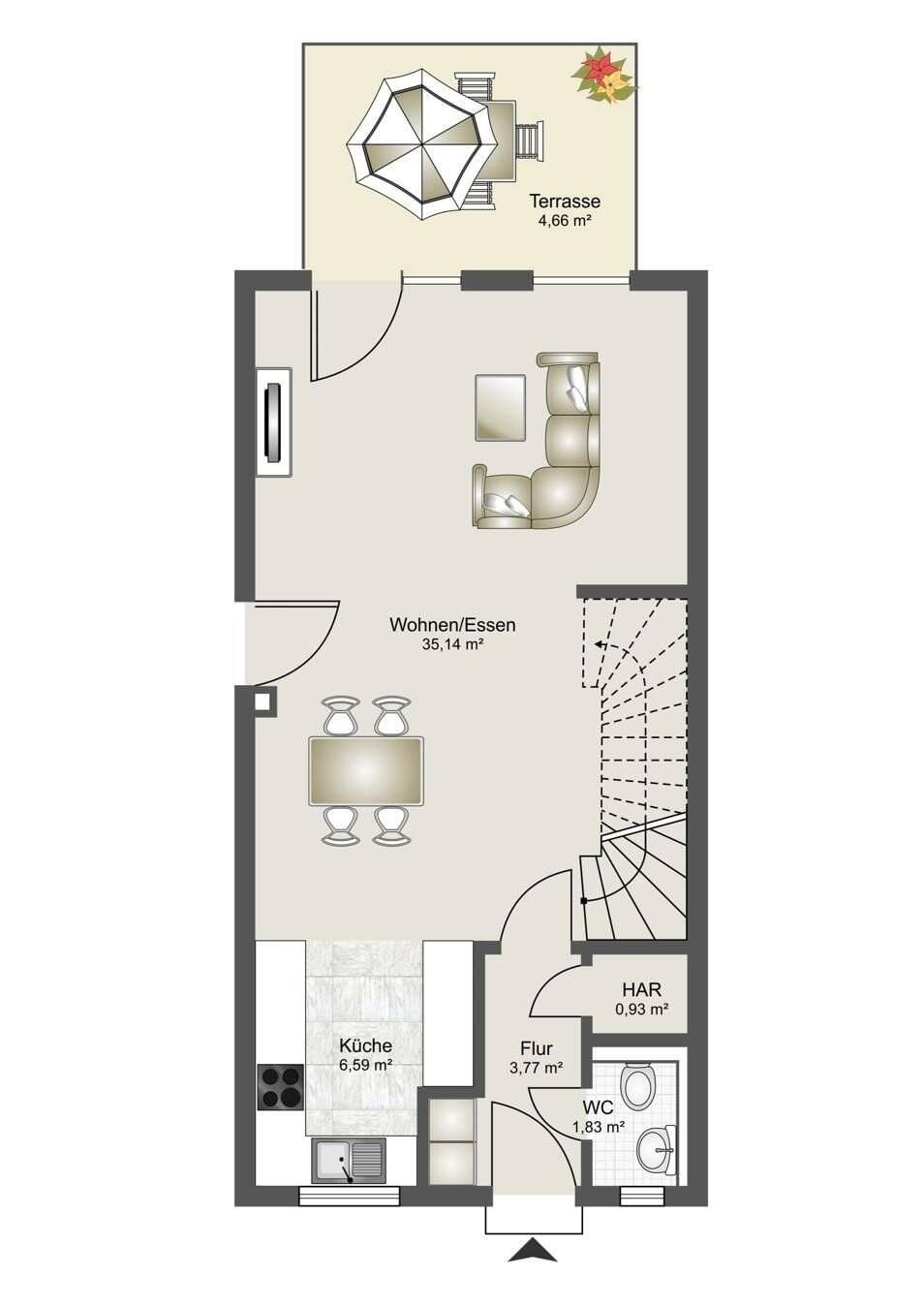 Immobilie in Wallertheim - HEMING-IMMOBILIEN -  Modernes Wohnen in Rheinhessen: Neubau-Doppelhaushälfte mit Wärmepumpe in Wallertheim - Bild 3