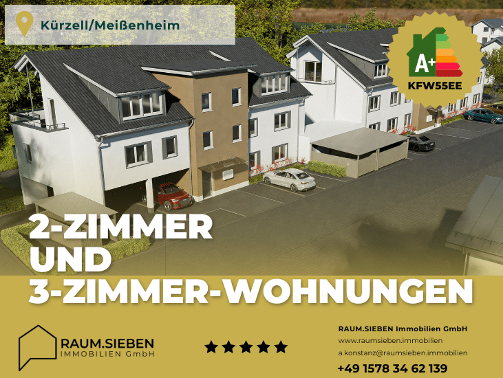 Immobilie in Meißenheim - NEUBAU * 5% degressive Abschreibung * 2-Zimmer-Wohnung im OG mit Südbalkon * 57,95 qm - Bild 1
