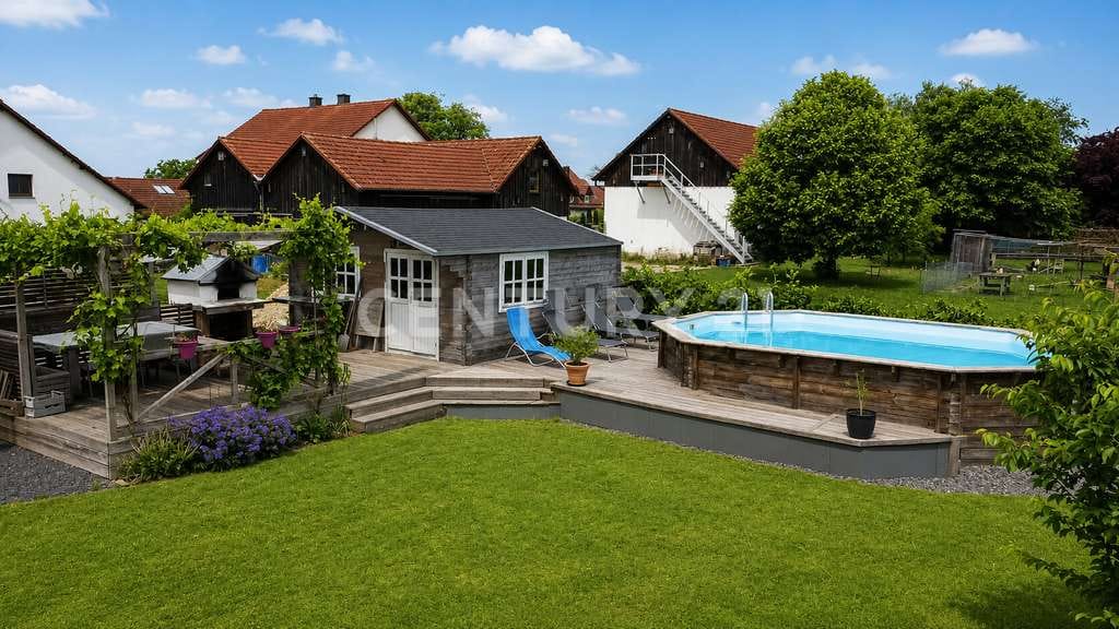 Immobilie in Brunn - Repräsentatives Einfamilienhaus mit integrierter Gewerbeeinheit und Gartenanlage mit Pool - Bild 3