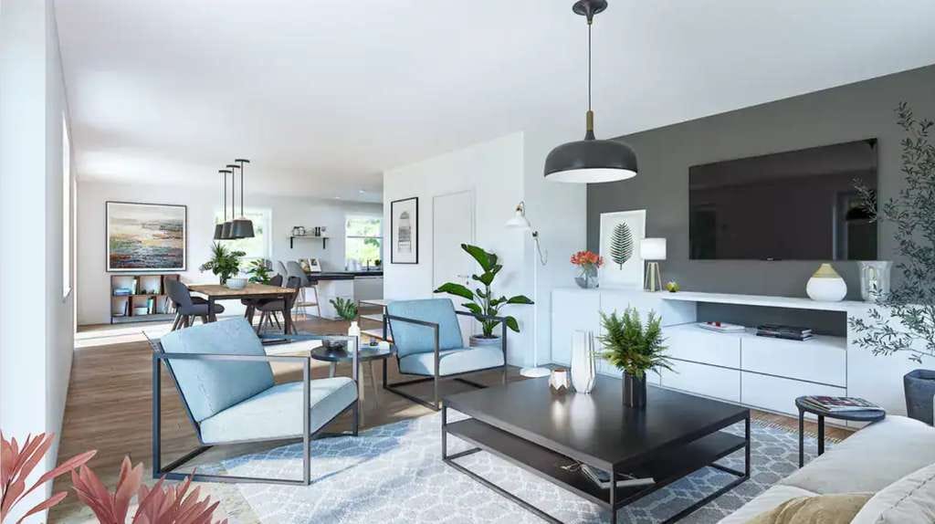 Immobilie in Groß Stieten - Hausbau auf 1 Ebene: Luftige Grundrisse, offene Küche & Wohlfühl-Wohnfläche V105 - Bild 3