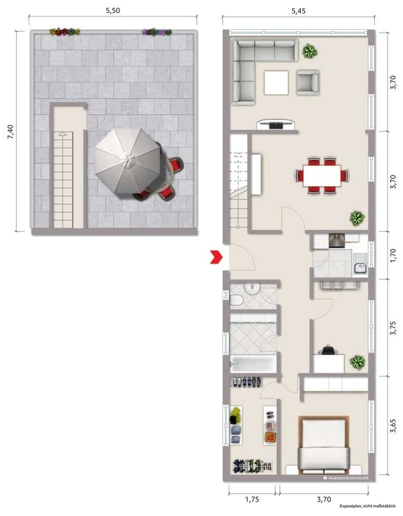 Immobilie in Schwieberdingen - Helle 3,5-Zimmer-Penthousewohnung mit traumhafter Dachterrasse - Bild 1