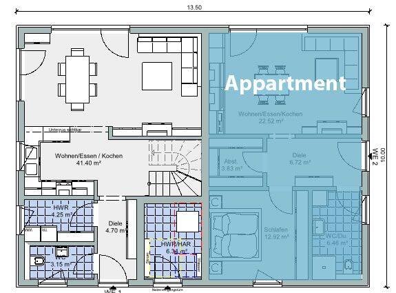 Immobilie in Starzach - Generationenhaus "Plus 223" mit seperatem Appartment im Grünen - Bild 2