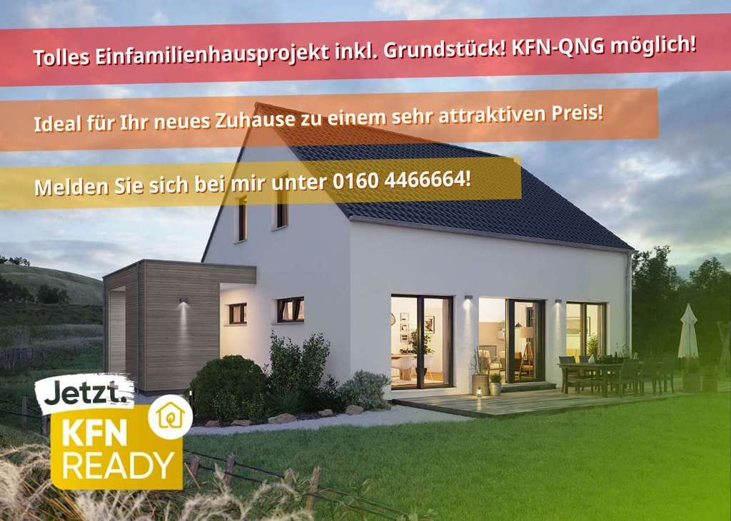 Immobilie in Grebenau - 🏡☀️ Leben im Vogelsberg! 💚 Modernes EH40+ QNG EFH 🚧 mit exklusivem Grundriss sucht Baufamilie!  - Bild 0