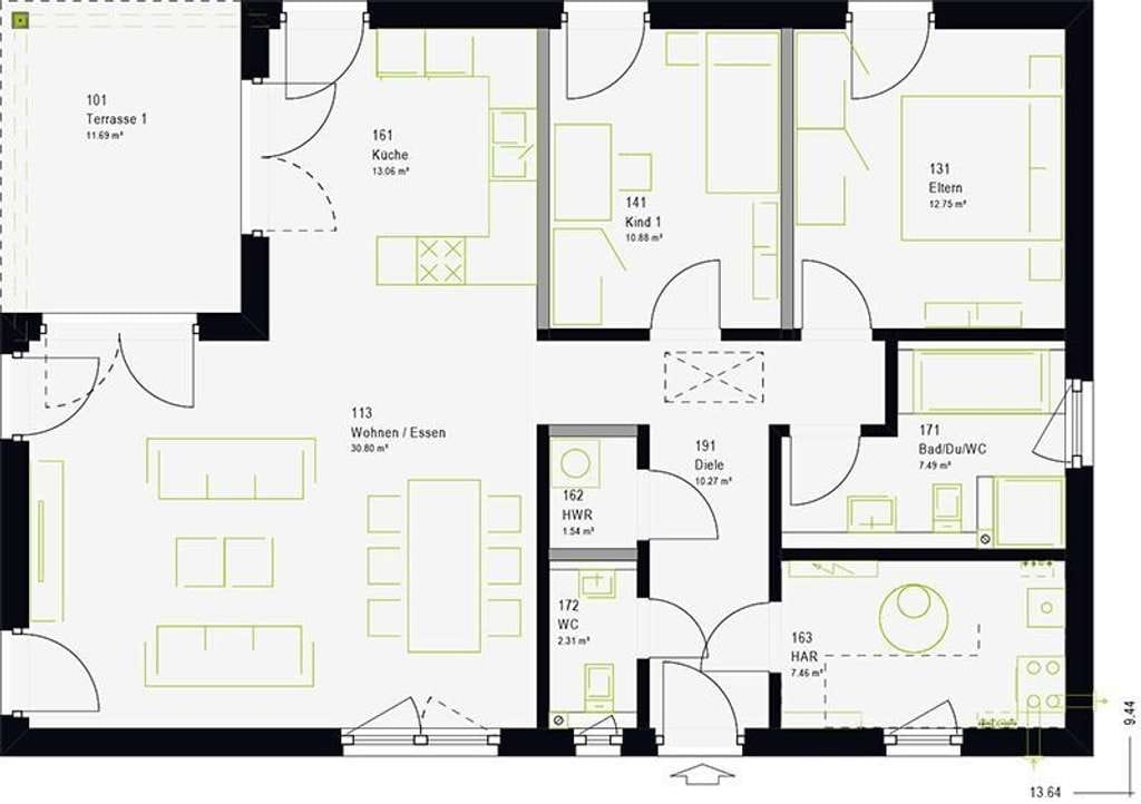 Immobilie in Absberg - Neubau Bungalow - Auf einer Ebene Wohnen - Bild 2