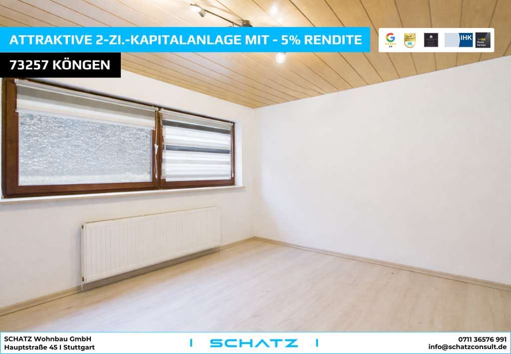 Immobilie in Köngen - Attraktive 2-Zi.-Kapitalanlage mit ca. 5% Rendite - leerstehend - Bild 0