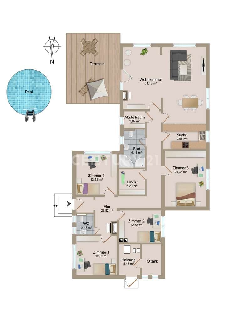 Immobilie in Axstedt - ** Alles auf einer Ebene ** Modernisierter Bungalow mit Platz für die Familie! - Bild 2