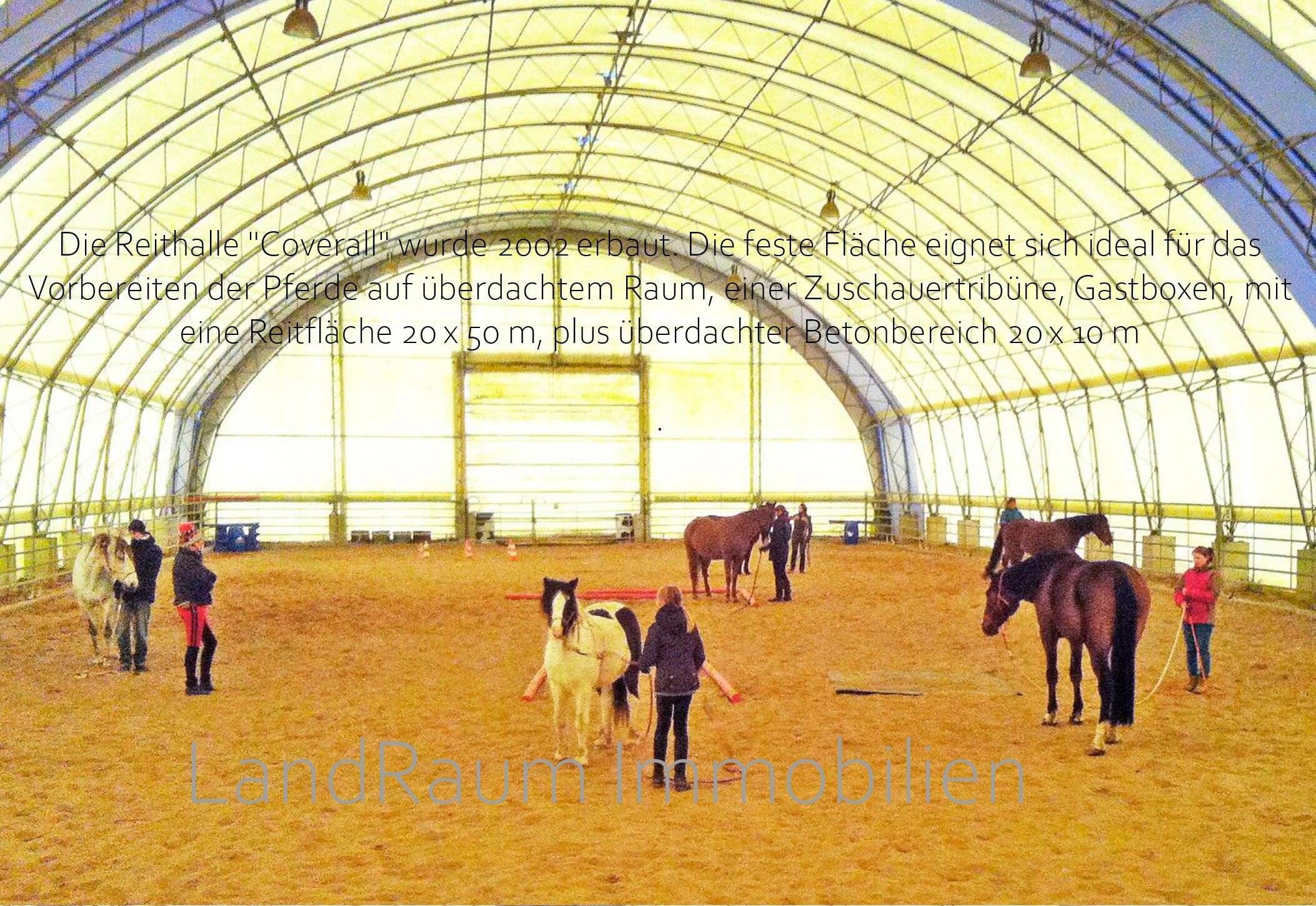 Immobilie in Dreetz - Pferdehof - Reitanlage, 4 FeWo, 10 ha Land + ca. 5,2 ha Pachtland, Reithalle 20 x 60 m + Aussenreitplätzen, Laufstall 16 Pferde+4 Boxen, g - Bild 3