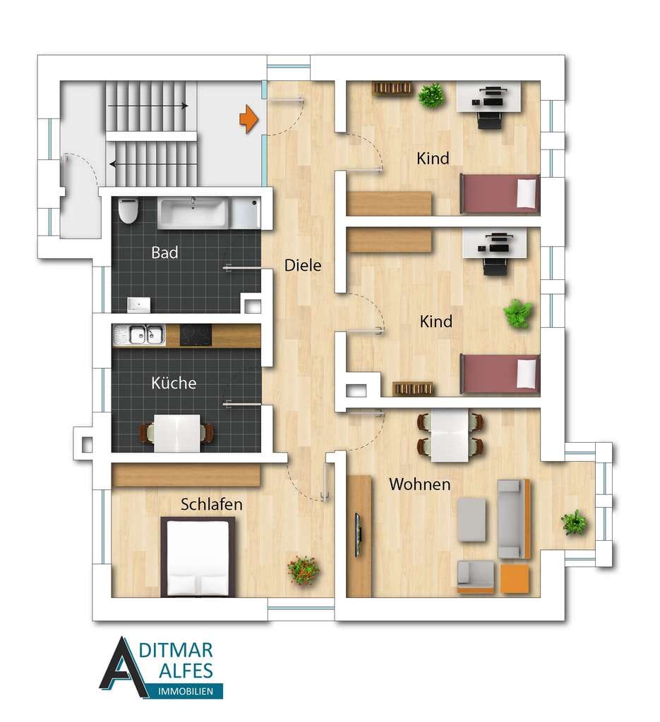 Immobilie in Arnsberg - Vermietete 4-Zimmer-Wohnung in Neheim mit zentrumsnaher Lage und guter Anbindung - Bild 4