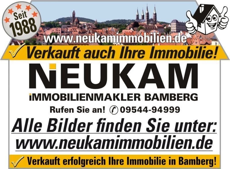 Immobilie in Bamberg - BAMBERG-OST-NÄHE STADION: 3-ZIMMER-WOHNUNG(=ca.63m2)+BAD MIT FENSTER+ BALKON FÜR 154.000,-EURO - Bild 1