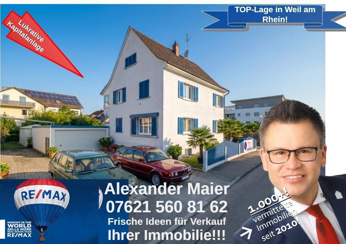 Immobilie in Weil am Rhein - Kapitalanlage im Dreiländereck: Vollvermietetes 4-Familienhaus mit gesicherten Mieteinnahmen - Bild 0
