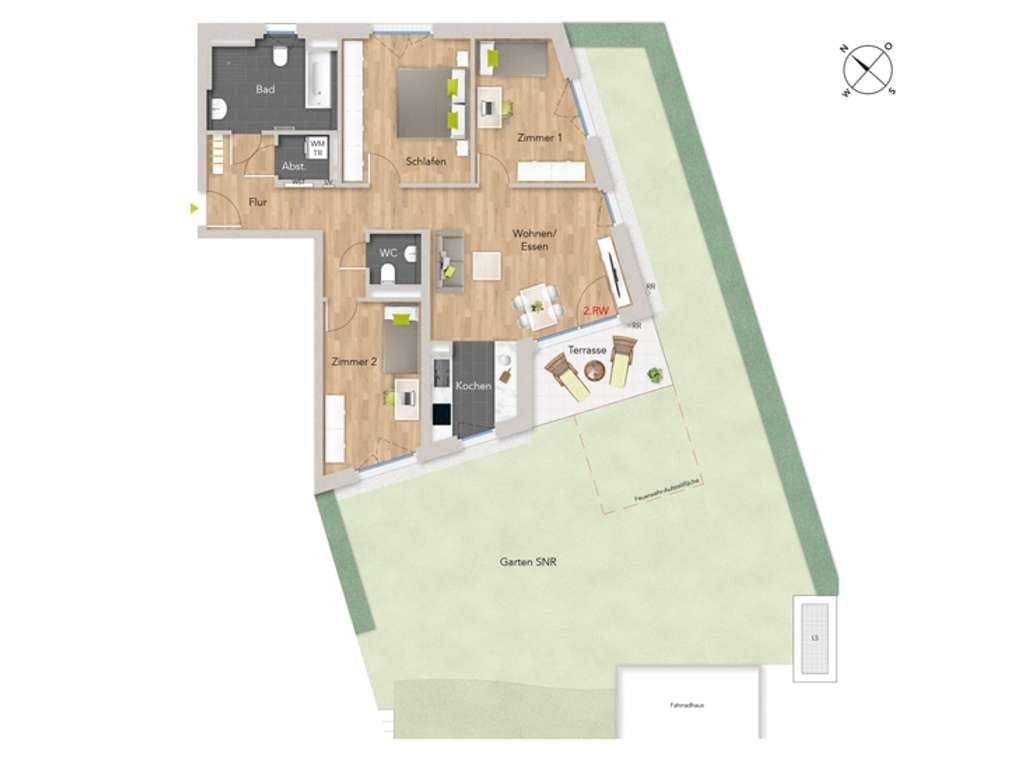 Immobilie in Ehrenkirchen - Erdgeschossige und helle 4-Zi-Familienwohnung - WE1/401 - Bild 1