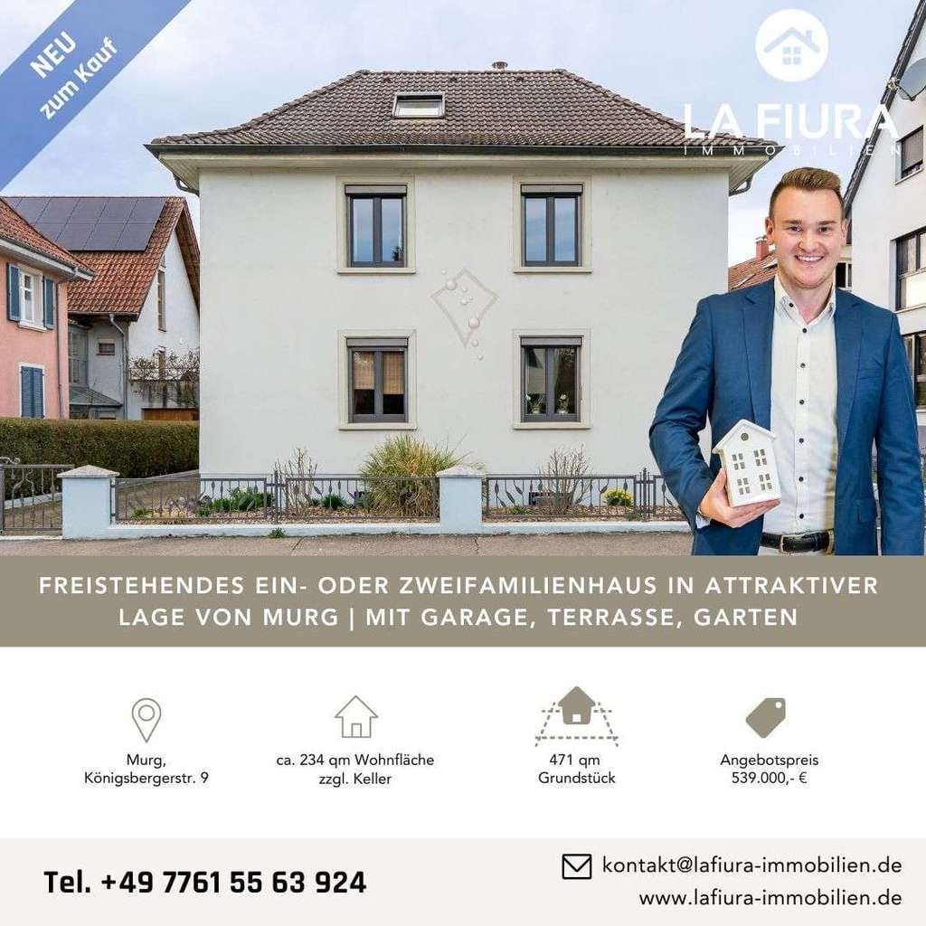 Immobilie in Murg - LFI | Ein- oder Zweifamilienhaus mit Gartengrundstück in attraktiver Lage in Murg - Bild 0