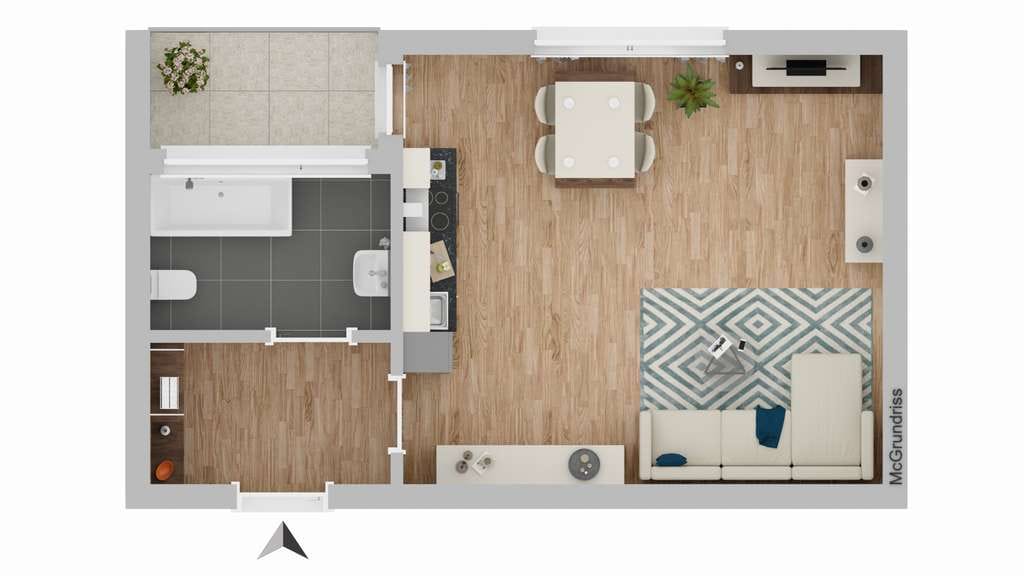 Immobilie in Weinheim - 1 Zimmerwohnung mit Balkon - Bild 1
