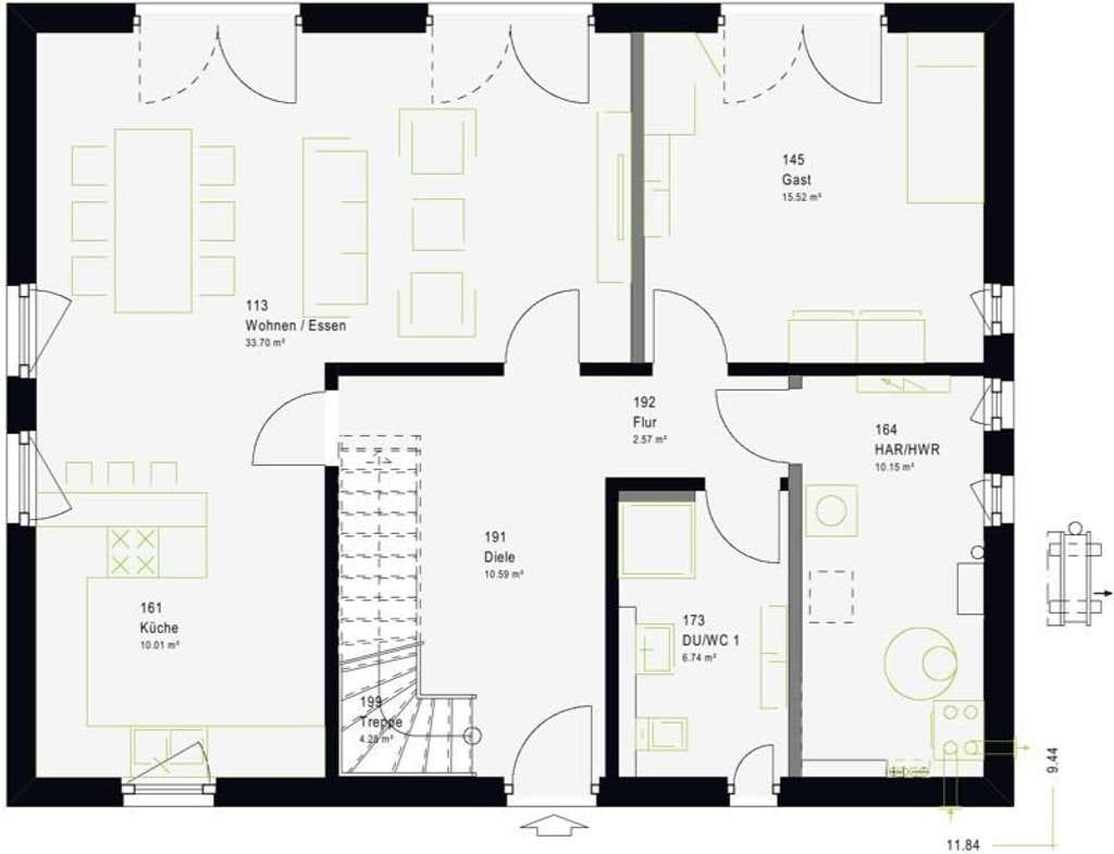 Immobilie in Ering - Stadtvilla inkl. Grundstück N. Ering - Bild 1
