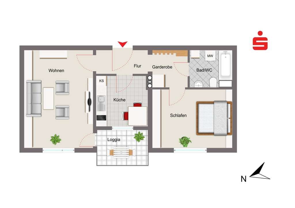 Immobilie in Kelheim - Gemütliche 2-Zimmer-Wohnung in Kelheim-Mitterfeld - Wohnen in reizvoller Lage
 - Bild 1