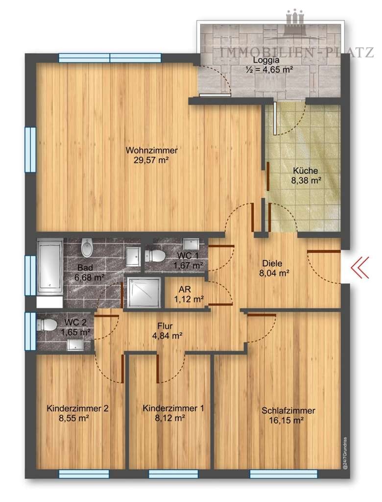 Immobilie in Oststeinbek - 4-Zimmer-Wohnung in Oststeinbek-Havighorst mit Balkon und Stellplatz - Bild 1