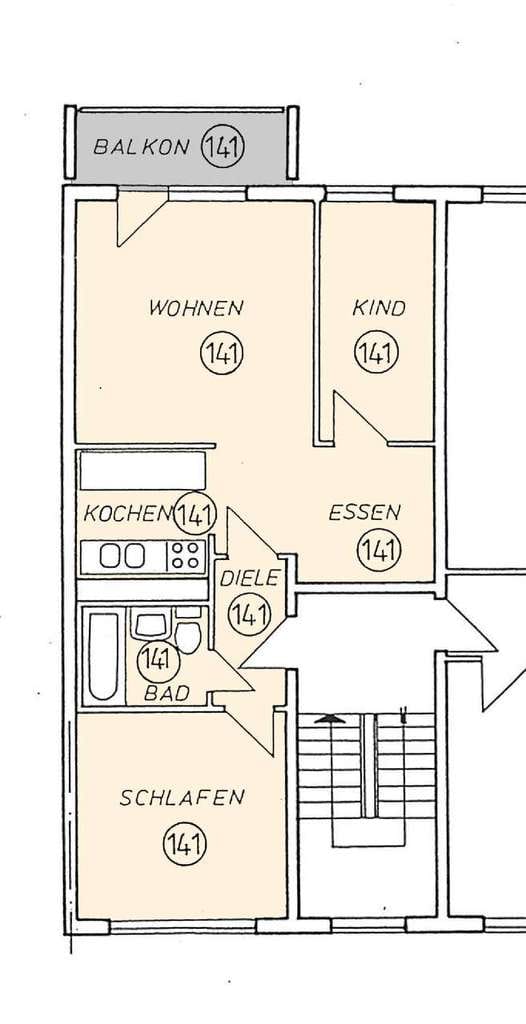 Immobilie in Mülsen - Modernisierte 3-Raum-Wohnung im 1. OG, Balkon u. Stellplatz - Bild 1