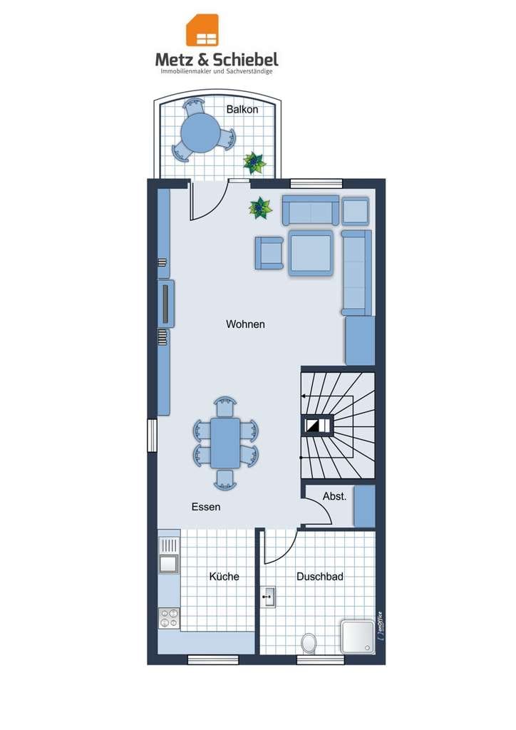 Immobilie in Bodenheim - Feldrandlage Bodenheim! Halbes Haus, ganzes Zuhause! 4 Zimmer auf 2 Etagen, 2 Balkone, StPl, EBK etc - Bild 3