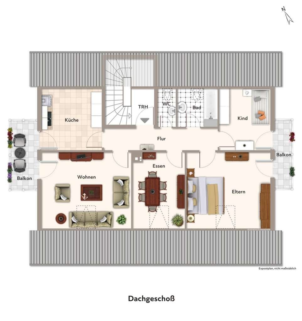 Immobilie in Haslach im Kinzigtal - 4 Zimmer Dachgeschoss - Wohnung mit Blick ins  Kinzigtal - Bild 4