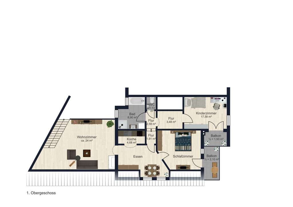 Immobilie in Bruckberg - SOFORT FREI: Großzügiger Bungalow mit Einliegerwohnung, weitläufigem Grundstück und einmaligem Blick - Bild 2