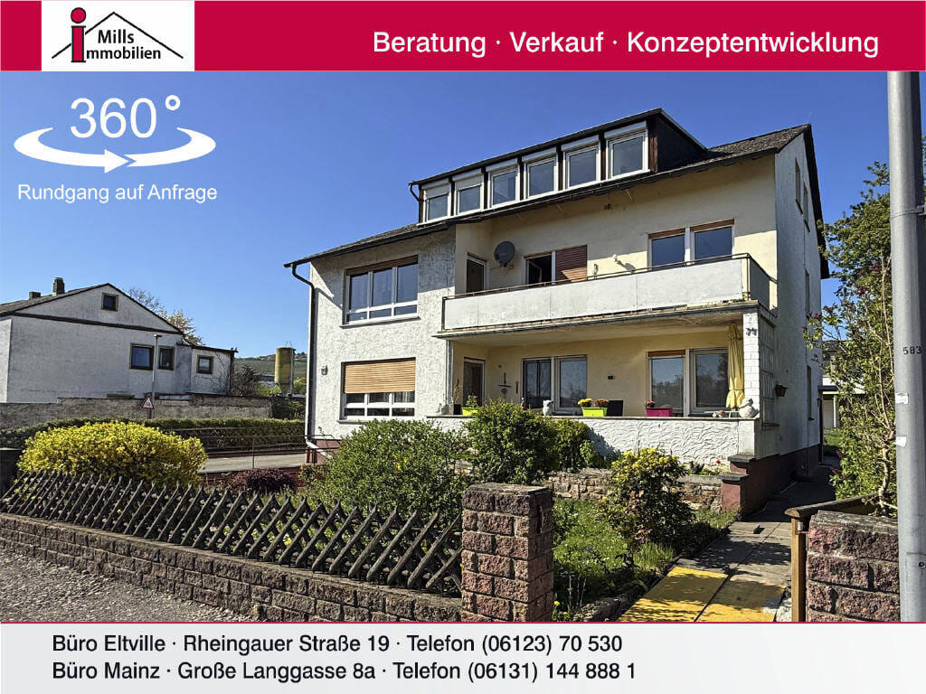 Immobilie in Rüdesheim am Rhein - Großes 3 Familienhaus mit 2 Balkonen und schönem Garten - Bild 0