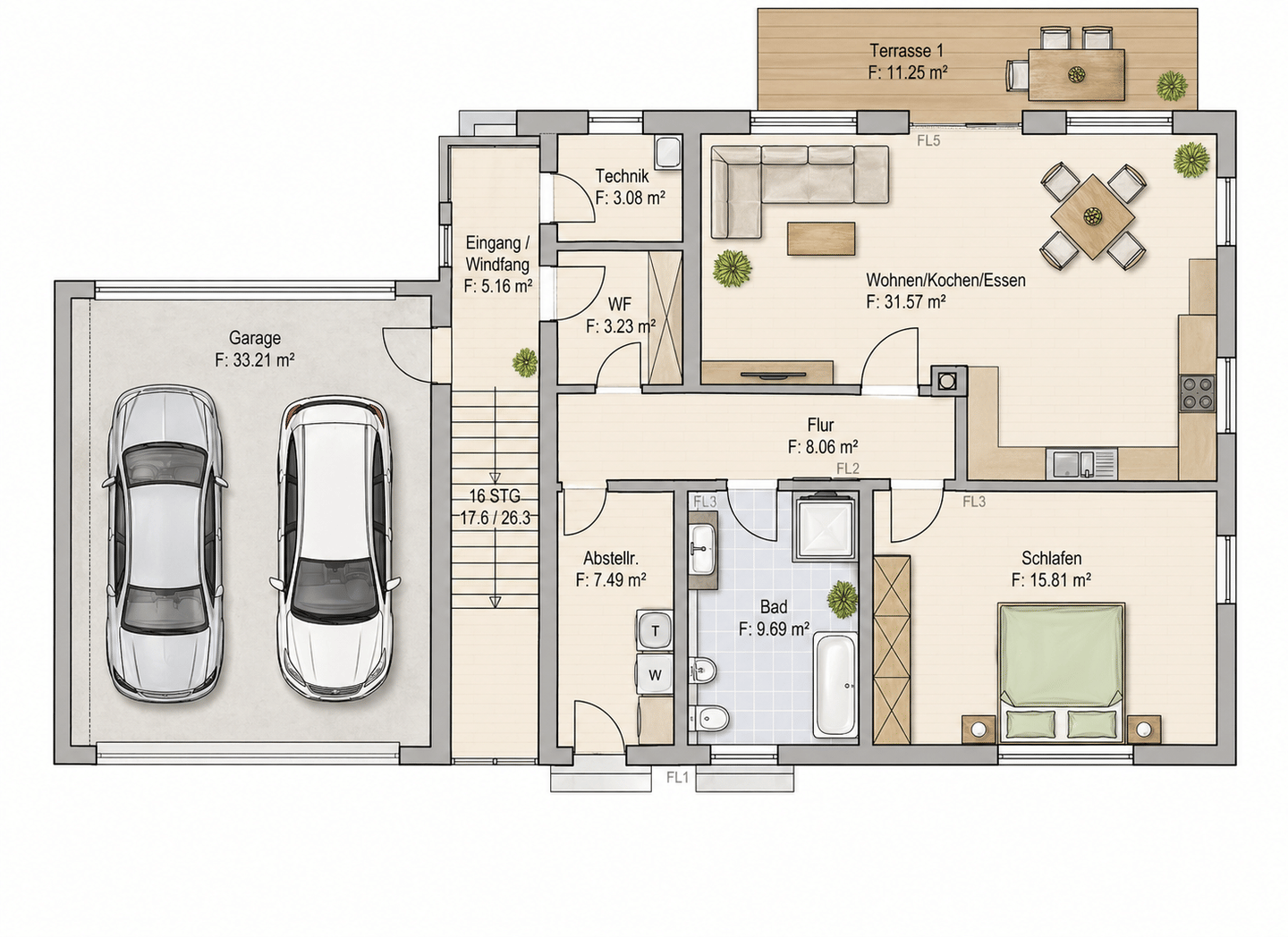 Immobilie in Geisenhausen - Modernes Zweifamilienhaus in ruhiger Lage in Geisenhausen - Bild 1