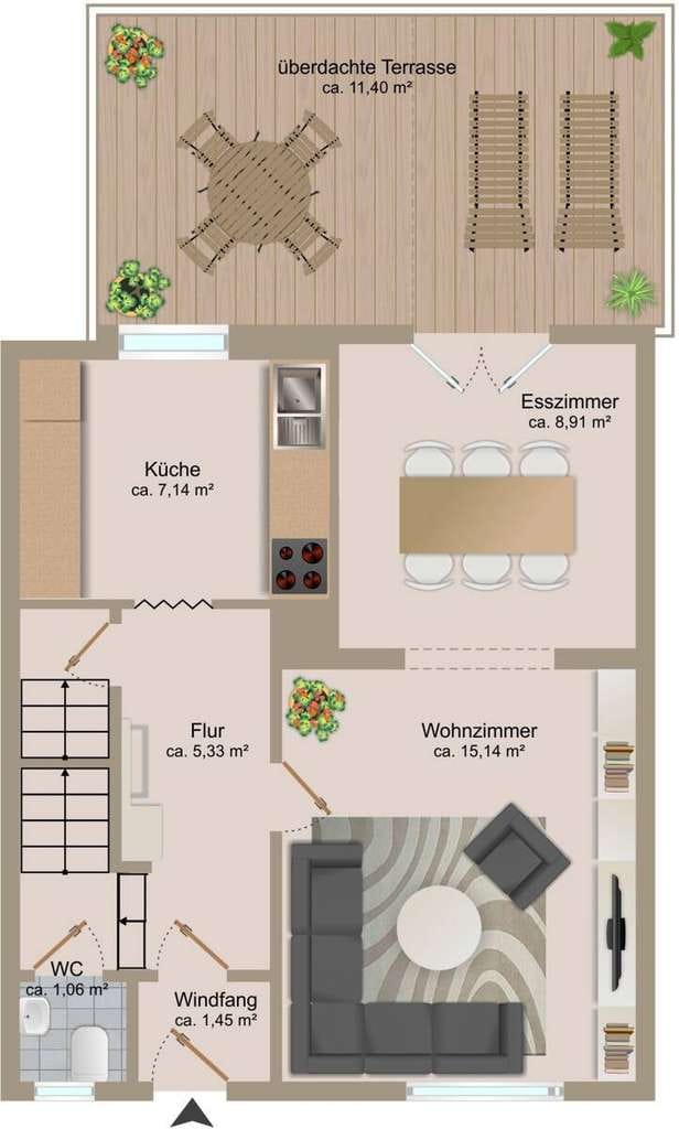 Immobilie in Bitterfeld-Wolfen - Attraktive Gelegenheit in Wolfen: Reihenmittelhaus mit gepflegtem Garten, Terrasse & Ausbaureserve - Bild 1