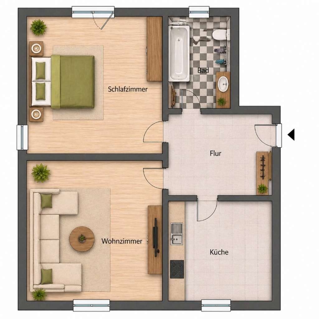 Immobilie in Osnabrück - ‼️Aus alt mach neu - Erdgeschosswohnung im 80er Jahre Stil im beliebten Stadtteil Osnabrück Wüste‼️ - Bild 2