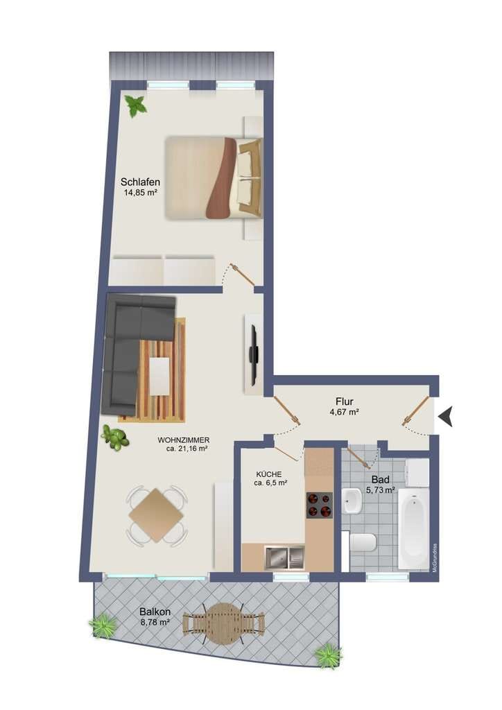 Immobilie in Raguhn-Jeßnitz - Balkon-Glück über den Dächern von Raguhn - Bild 2