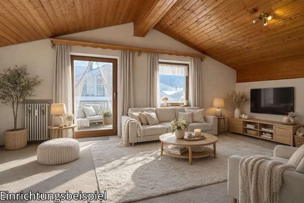 Immobilie in Unterwössen - Sofort bezugsfreie 3-Zimmer Dachgeschosswohnung mit Alpenblick in Unterwössen - Bild 2