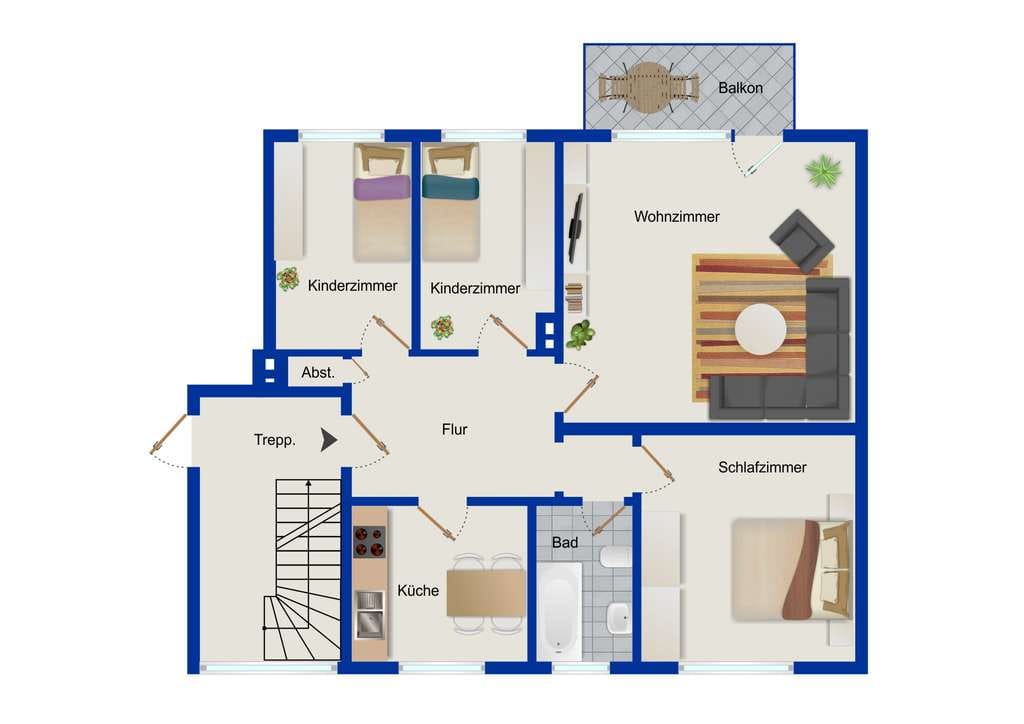 Immobilie in Eckernförde - Solide Kapitalanlage- Vermietete 4-Zimmer-Eigentumswohnung mit Balkon in Eckernförde - Bild 3