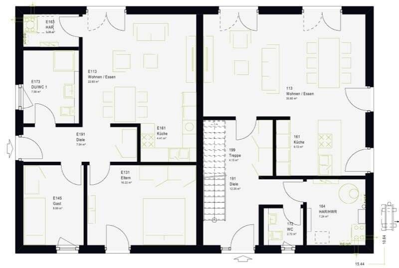 Immobilie in Jossgrund - Das FamilyStyle 26.01 S: 265 m², vier Schlafzimmer, 22-m²-Bad - Großfamilien-Format - Bild 1