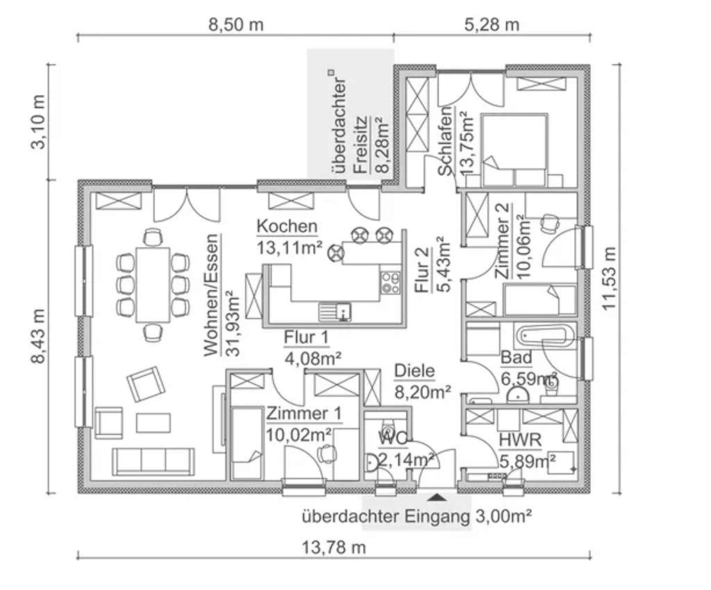 Immobilie in Allmannshofen - Moderner Bungalow mit 122 m² Wohnfläche in Nordendorf - Bild 1