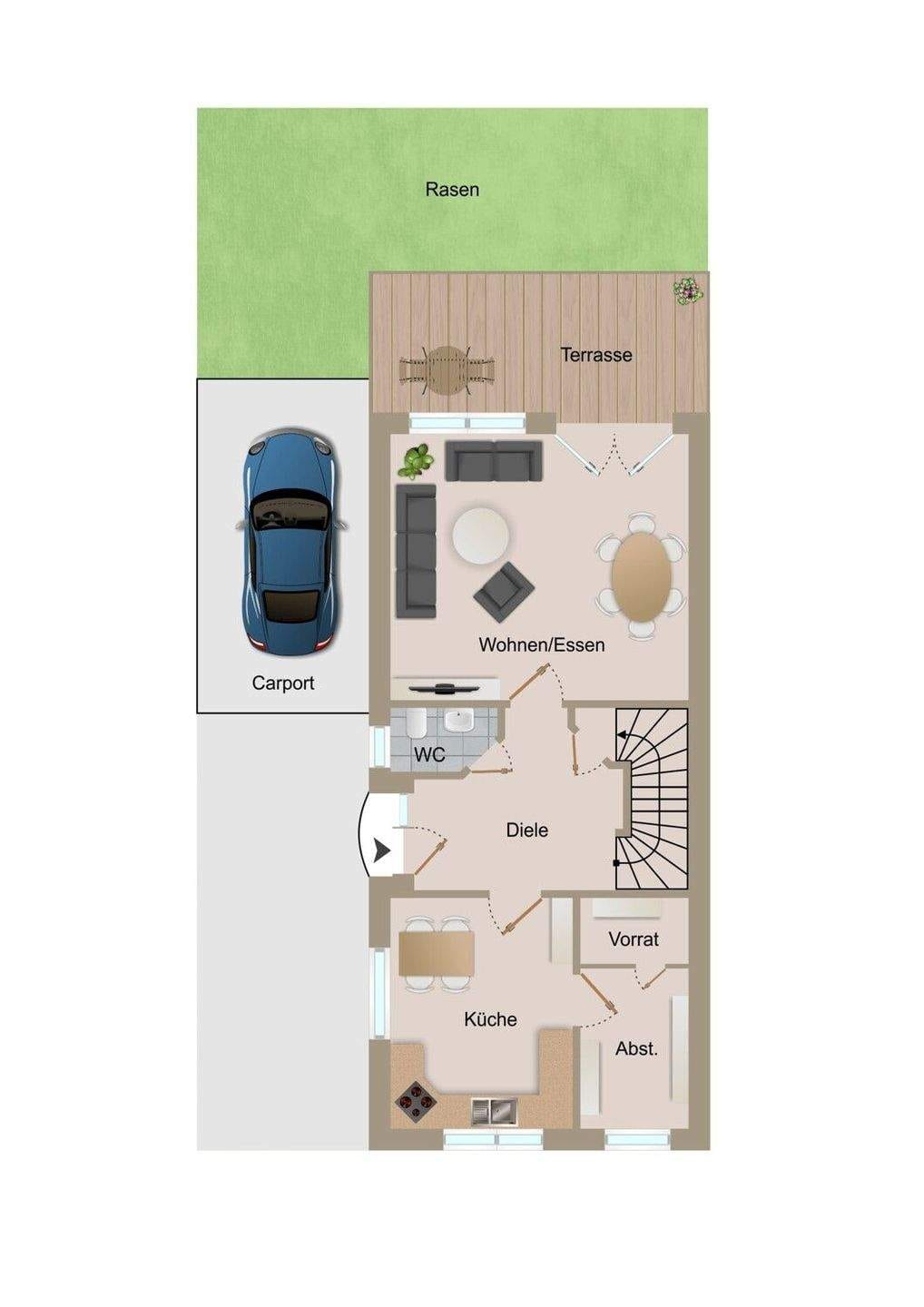 Immobilie in Sassenberg - Wohnen+Arbeiten+Familienleben! Doppelhaushälfte in Sackgassenlage von Sassenberg - Bild 3