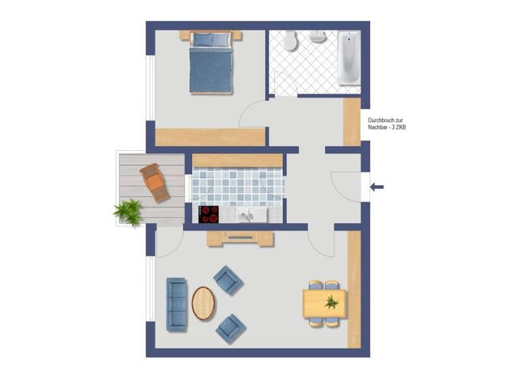Immobilie in Leimen - Leimen: OPEN HOUSE 2.März  11.00h 2 Zimmer, Balkon, Keller+Garage, FREI, keine K-Provision - Bild 1