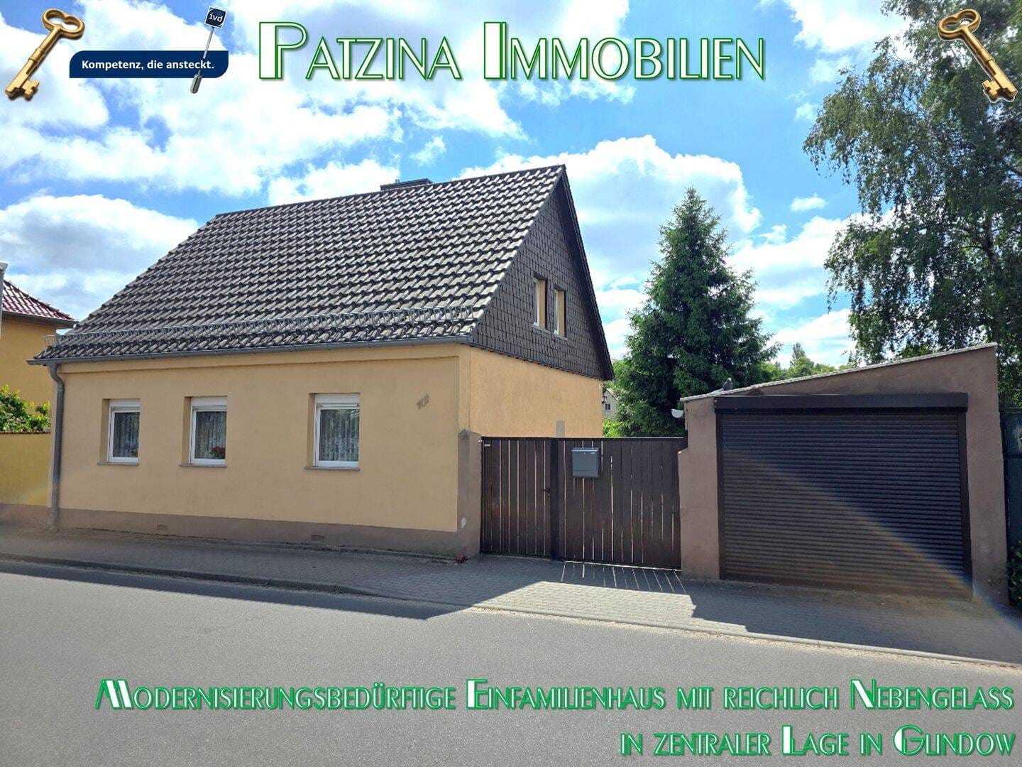 Immobilie in Werder (Havel) - Modernisierungsbedürftiges Einfamilienhaus mit reichlich Nebengelass in zentraler Lage in Glindow - Bild 0