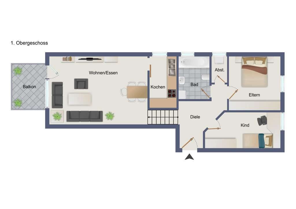 Immobilie in Mühltal - Gepflegte 3-Zimmer-Wohnung mit Balkon in ruhiger Wohnlage - Bild 1