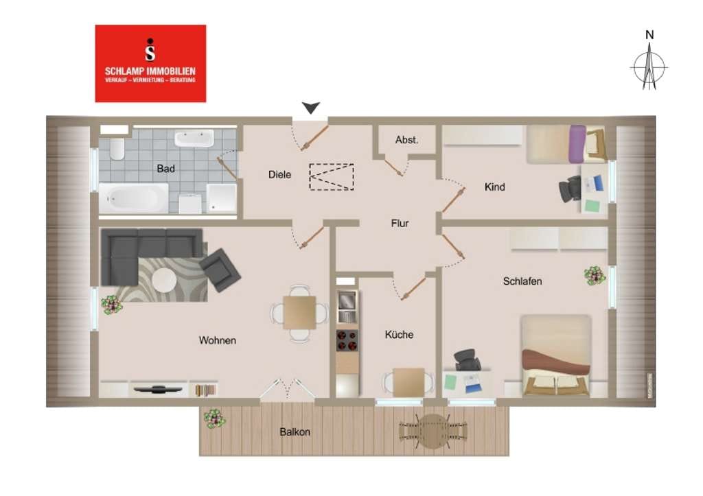 Immobilie in Aschau im Chiemgau - 2-Zimmer-Dachgeschosswohnung mit Südbalkon - Bild 1