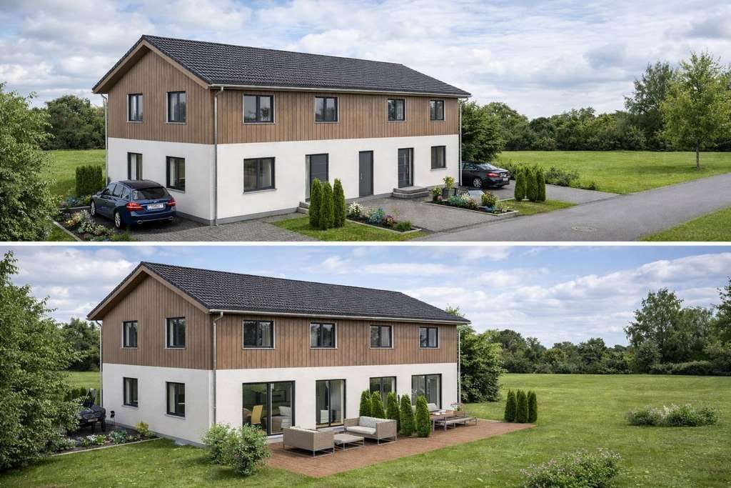 Immobilie in Röhrmoos - !ACHTUNG 1 Seite bereits VERKAUFT! EXKLUSIVES DOPPELHAUS MIT FERNBLICK IN BESTLAGE VON RÖHRMOOS - Bild 1