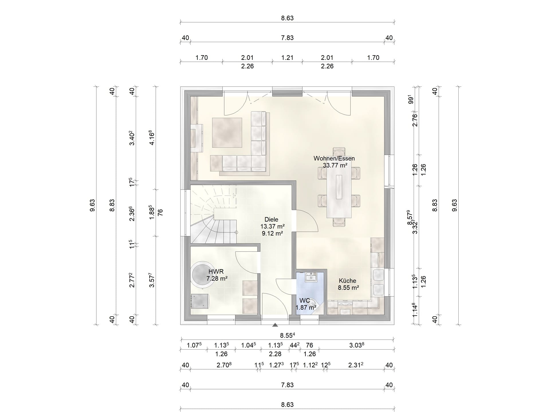Immobilie in Malsfeld - Neubau 1170 M - Elfershausen, KfW 55, inkl. Grundstück- keine Provision - Bild 3