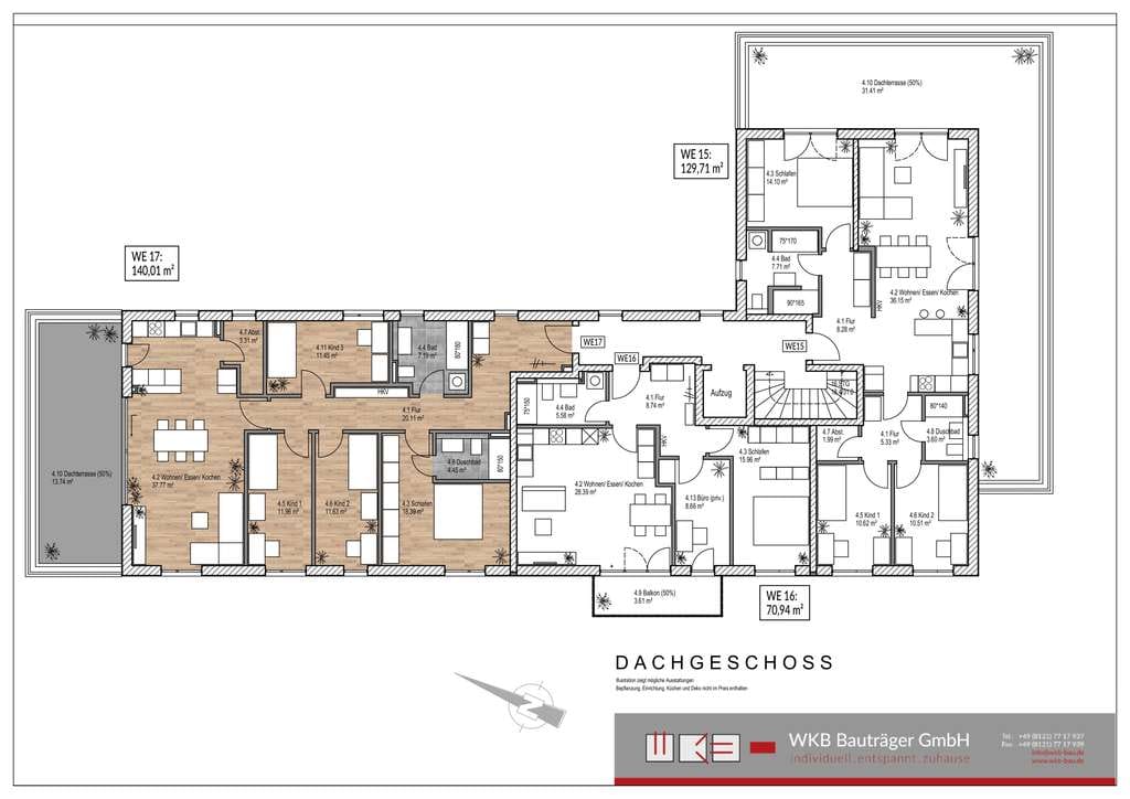 Immobilie in Ottobrunn - Dachgeschosswohnung Nr. 17 / 5-Zimmer, mit Dachterrasse - Bild 1