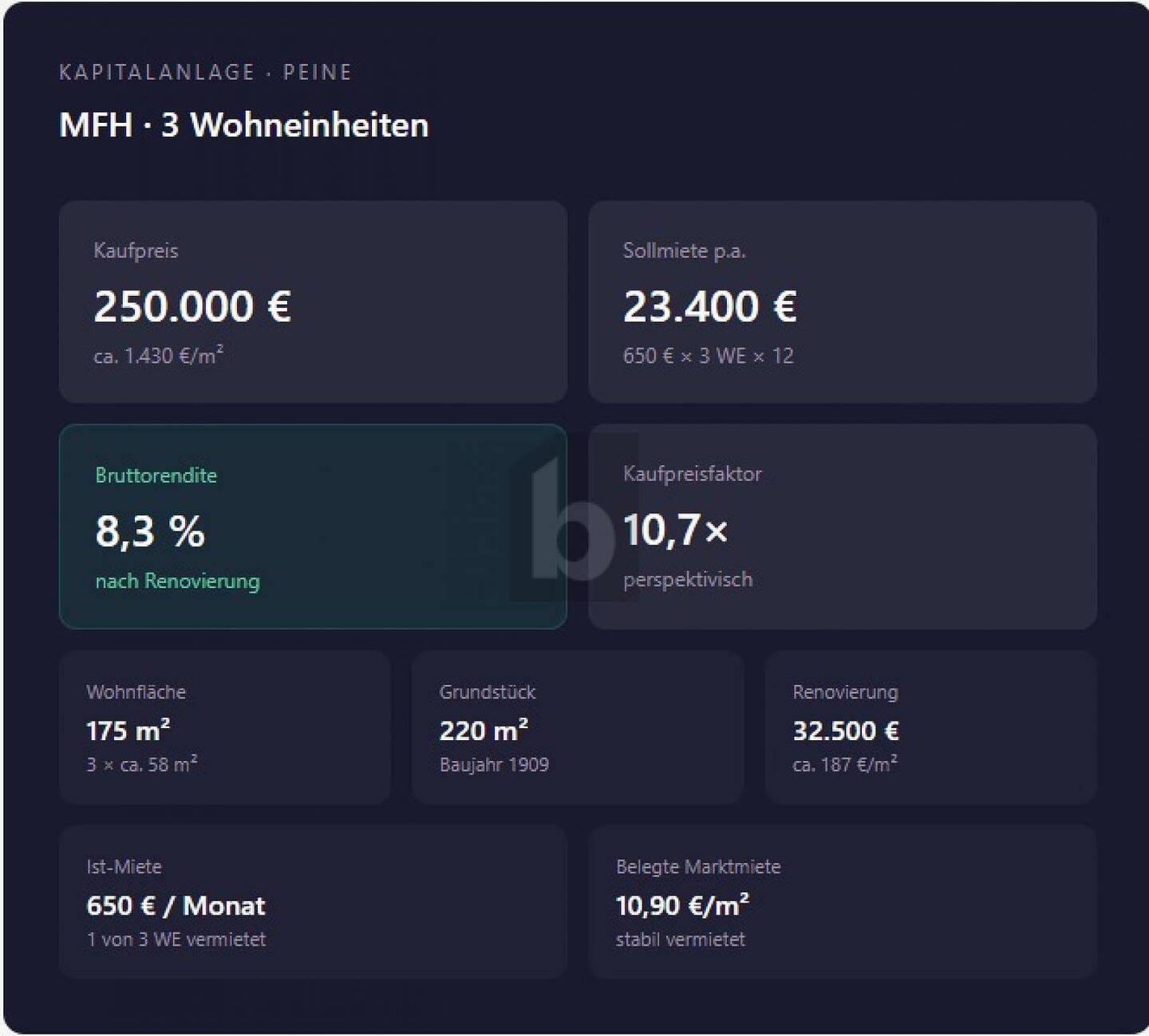 Immobilie in Peine - INVEST MIT 8,3 % RENDITEPOTENZIAL - Bild 0