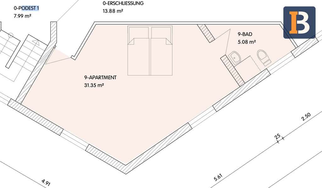 Immobilie in Efringen-Kirchen - Attraktive Kapitalanlage- Vermietete 1- Zimmer Wohnung mit sofortigen Mieteinnahmen - Bild 2