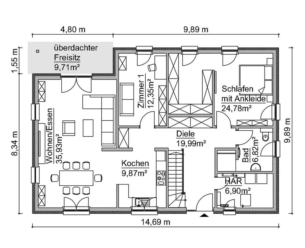 Immobilie in Harsum - 1,5 Geschosser SCANHAUS  210 inkl.Grundstück - Bild 1