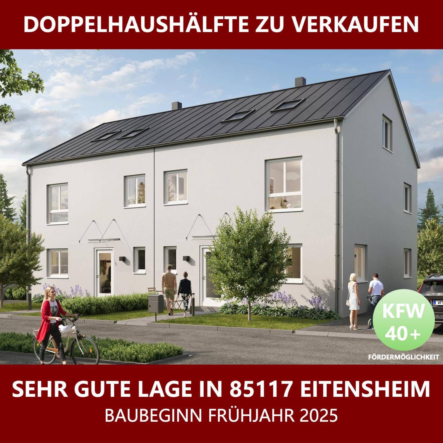 Immobilie in Eitensheim - Neubau, DHH  KfW 40 - förderfähig, sehr gute Lage in Eitensheim - Bild 0
