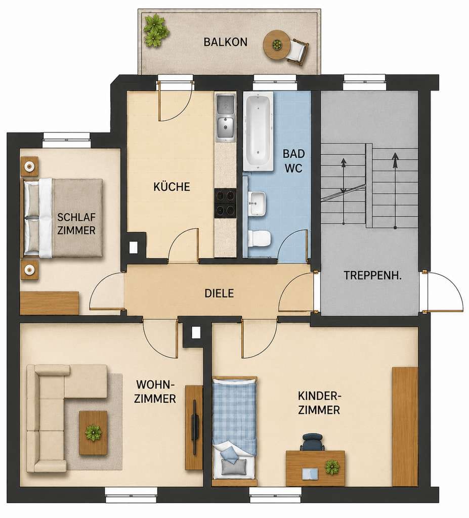 Immobilie in Lörrach - Solide Kapitalanlage mit Zukunftsperspektive – 3-Zimmer-Wohnung in Lörrach - Bild 3