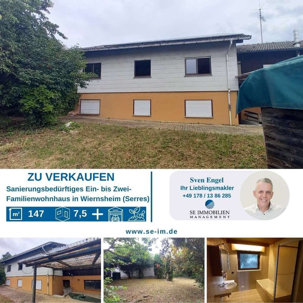 Immobilie in Wiernsheim - Sanierungsbedürftiges 1-2 Familienwohnhaus - Bild 0
