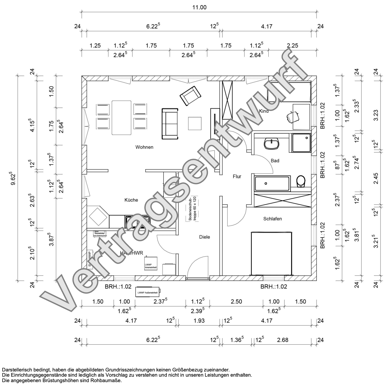 Immobilie in Pfarrweisach - Moderner Town & Country Bungalow 92 – Wohnen auf einer Ebene | Effizienzhaus in Kraisdorf-Sand - Bild 4