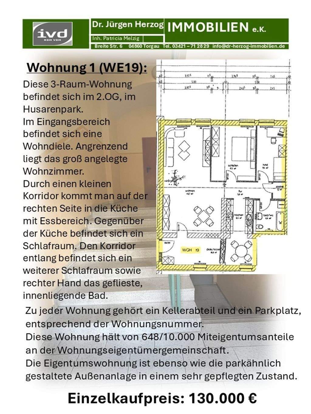 Immobilie in Dreiheide - Paketkauf von 3-Vermieteten-Eigentumswohnungen im Husarenpark, in 04860 Torgau - Bild 1