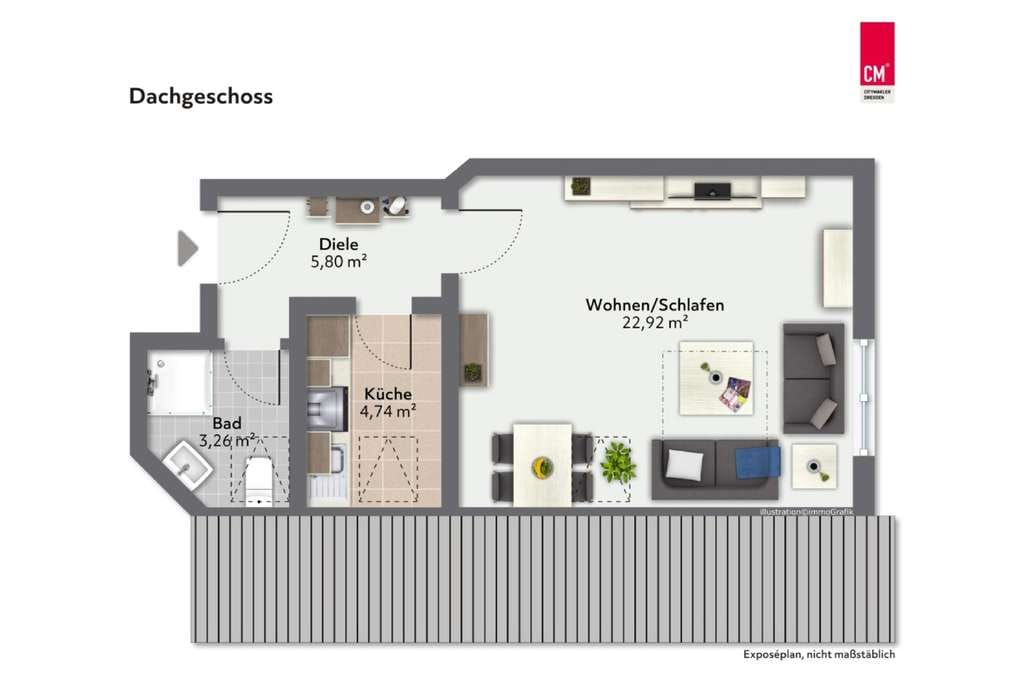 Immobilie in Stolpen - Einsteigerinvestment mit Entwicklungspotential in Stolpen. DG-ETW mit Fußbodenhzg. und Stellplatz. - Bild 1